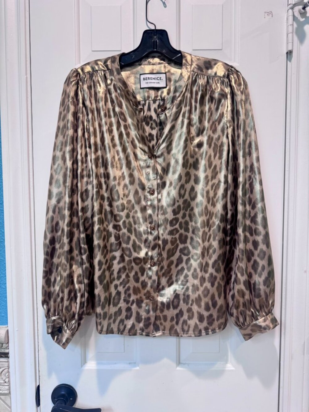 Berenice Metallic Leopard Print Blouse